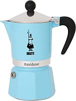 Гейзерная кофеварка на 6 чашек Rainbow Light Blue 270мл 5043